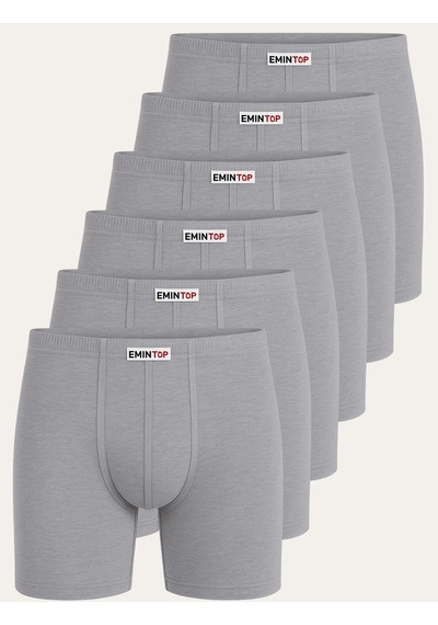 Mercan Erkek Boxer Short 6'lı - Gri Boxer Şort