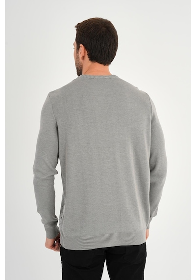 Alexander Gardi Alexandergardı Bisiklet Yaka Desenlı Regular Fit Kazak E24-eze-01 Gri