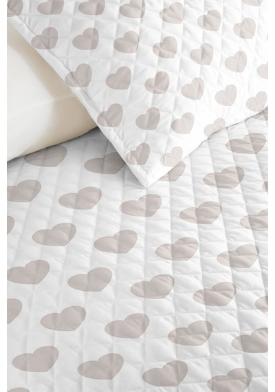 Vizon Kalp Genç Odası Tek Kişilik Pike Takımı-minimal Modern 160x220 Cm Kapitone Yatak Örtüsü Sarı
