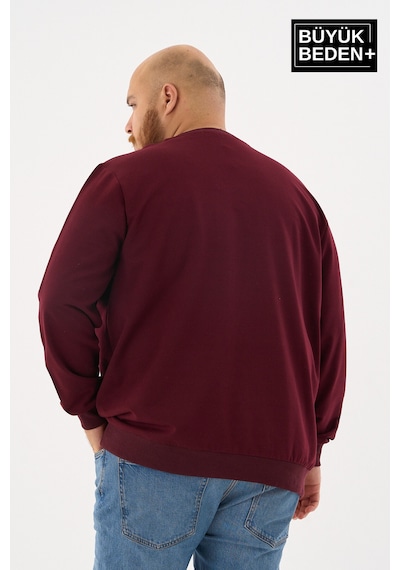 Superlife Erkek Büyük Beden Bisiklet Yaka İnce Sweatshirt Regular Fit %64 Pamuklu Spr26bsw956 Bordo