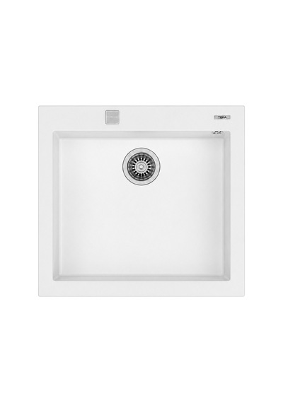 Square 55 48 Tek Göz Granit Evye Beyaz 115230009
