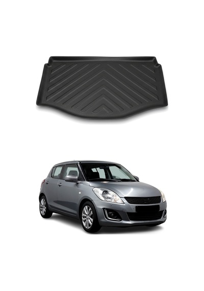Suzuki Swift 2008-2016 Arası Uyumlu Araca Özel Kauçuk Tpe Bagaj Havuzu Siyah 2 Kademeli Bagaj İçin