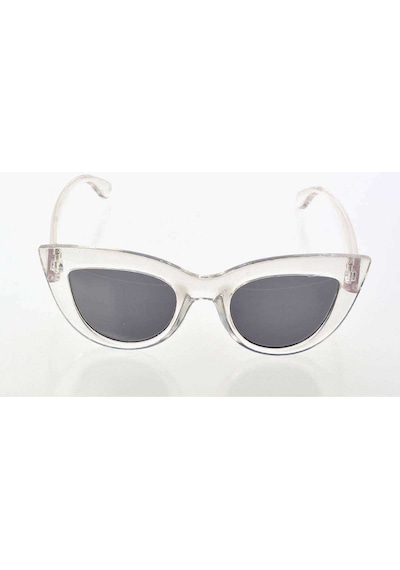 Şeffaf Beyaz Çerçeve Cat Eye Kadın Güneş Gözlüğü - Moda Gözlük Diğer