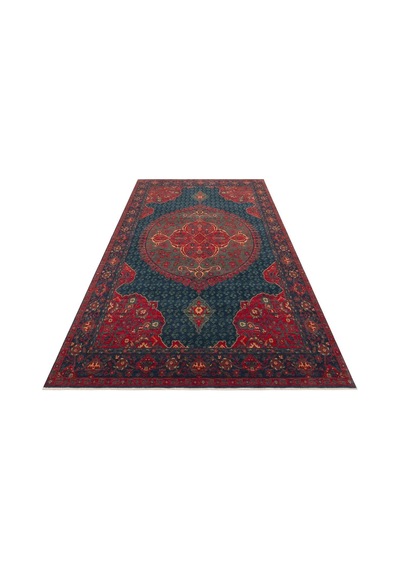 Hoom Rugs Cadis Kdm 03 Navy Vintage El Emeği Yüksek Kara Tezgah Halısı Kırmızı - Mavi