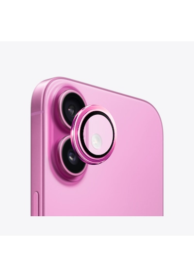 Safeus Safir Temperli Kamera Lens Koruyucu Apple Uyumlu iPhone 16 Plus Ve İle Pembe