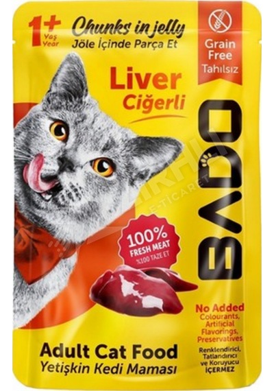 3 Adet Bado Yetişkin Kedi Yaş Mama Ciğerli 85 Gr