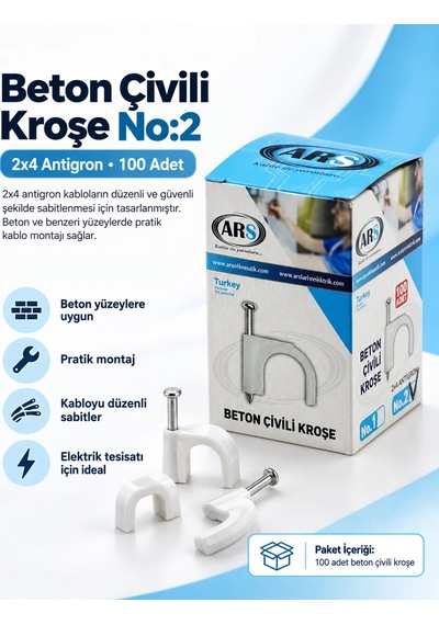 Beton Çivili Kroşe No:2 2x4 Antigron - 100 Adet