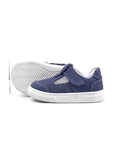 Rakerplus Bheem Hakiki Deri Lacivert Nubuk Cırtlı Bebek Sneaker Sandalet Lacivert