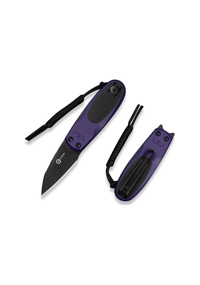 Civivi Purr Purple & Black G10 Handle Black Stonewashed Nitro-v Blade Kamp Çakı Mor