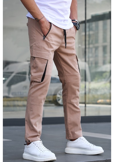 Madmext Bej Kargo Cep Jogger Pantolon 5791 Bej