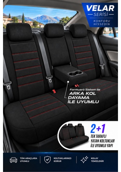 Skoda Fabia Uyumlu Velar Serisi Keten Oto Koltuk Kılıfı Ortopedik Tam Set