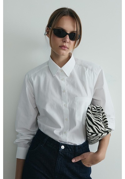 Suud Collection Beyaz Penny Basic Gömlek
