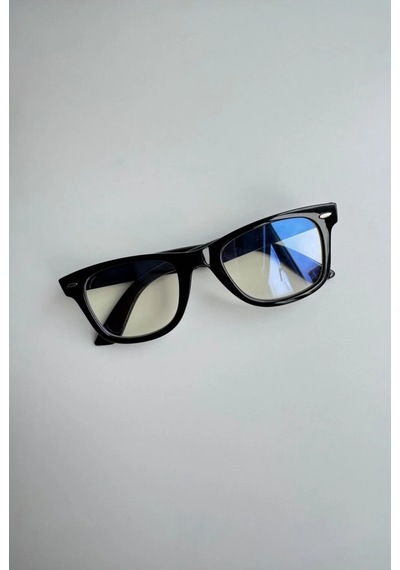 Wayfarer Siyah Mavi Işık Koruyucu Optik Uyumlu Çerçeveli Gözlük Şeffaf