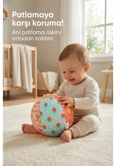 Baskılı Peluş Bez Balon Kılıfı Yıkanabilir Yumuşak Bebek Balonlu Oyun Topu Girls