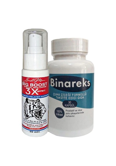 Etkılı50 Ml Bigboost Erkek 3xeffect Canlandirici Krem + Yanında 1 Kutu 30lu Binareks Erkek Pırostat