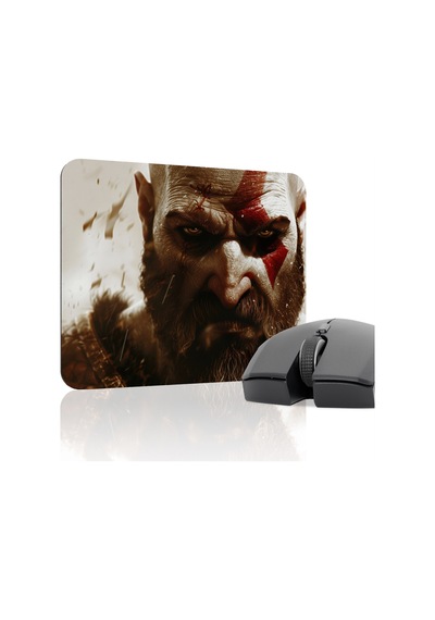 God Of War Kaymaz Dikişli Kauçuk Oyuncu Mousepad V2 - 22x18 Gaming Mouse Pad Fare Altlığı