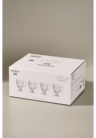 Karaca Leyla 4 Kişilik Çay Fincan Seti 190 Ml Şeffaf