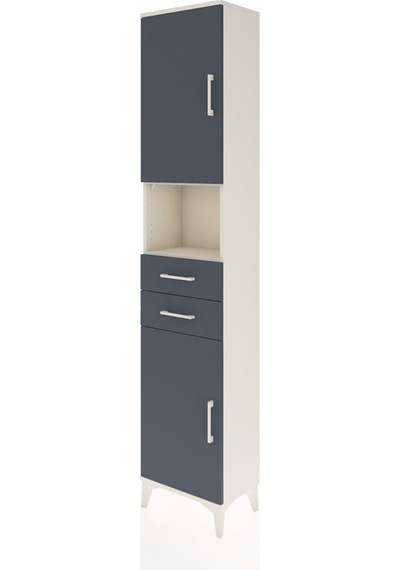 Arges Dolap 4 Raflı 2 Çekmeceli 2 Kapaklı 44x30x221 Aytaşı-antrasit Aytası