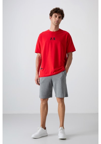 Tommy Life Fiesta Pamuklu Kalın Yumuşak Dokulu Oversize Fit Baskılı Erkek T-shirt - 88342 Kirmizi Tommy Life Fiesta Pamuklu Kalın Yumuşak Dokulu Oversize Fit Baskılı Erkek T-shirt - 88342 Kirmizi