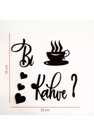 Bi Kahve Ahşap Dekoratif Duvar Yazısı