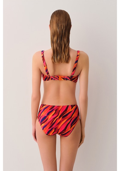 Suwen Flame Önü Burgulu Balensiz Bikini Üst Sb2557013841384 Flame Baskılı