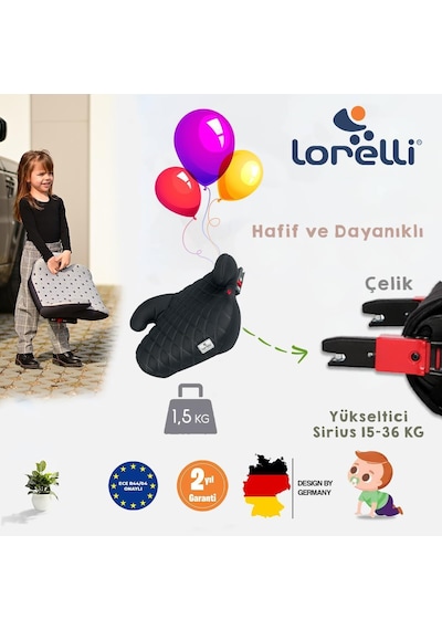 Lorelli Sirius New Isofix Oto Koltuğu Yükseltici - Kırmızı
