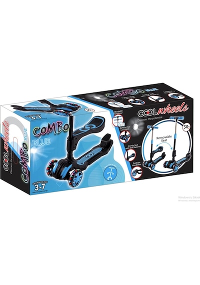 Furkan Cool Wheels Combo Scooter Oturaklı Mavi Çok Renkli