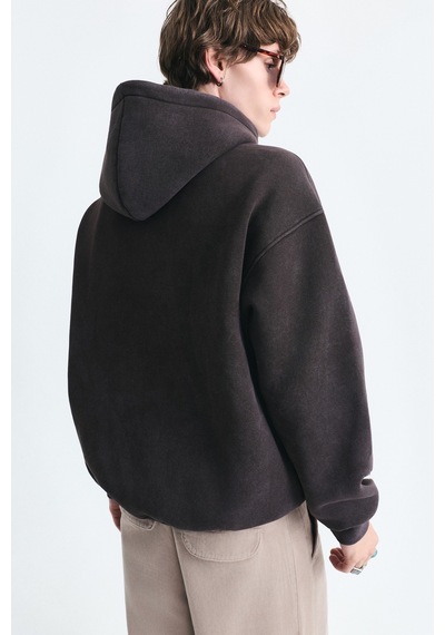 Vamos Numara Baskılı Oversize Sweatshirt Kahve