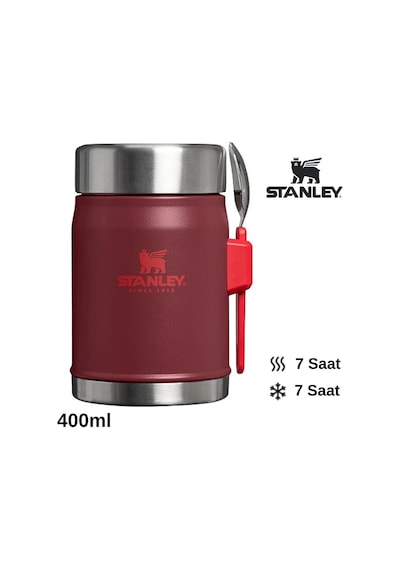 Stanley Classic Legendary Kaşıklı Yemek Termosu 0.4l Termos Kamp Matara Bordo