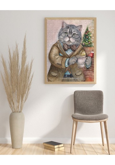 Nova 1000 Parça Sosyetik Kedi. Şömine Keyfi Puzzle