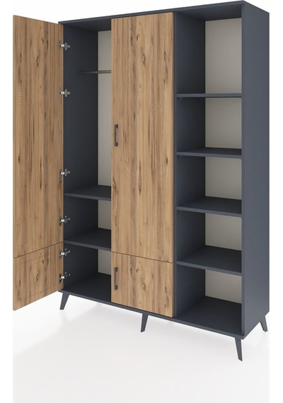 Hyperion Dolap 6 Raflı 4 Kapaklı Tek Askılı 132x44x195 Antrasit-çam/antrasit Atlas Çam/antrasıt Hyperion Dolap 6 Raflı 4 Kapaklı Tek Askılı 132x44x195 Antrasit-çam/antrasit Atlas Çam/antrasıt