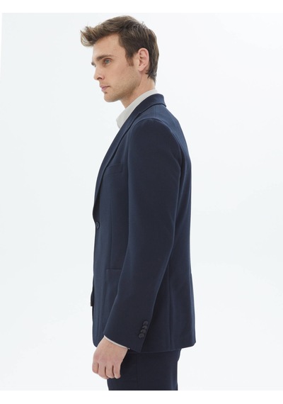 Kip Lacivert Desenli Modern Fit Takım Elbise Çok Renkli