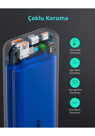 Aukey Pb-n74s-bk 22.5w 20000 Mah Pd Ve Qc 3.0 Destekli Powerbank - Siyah