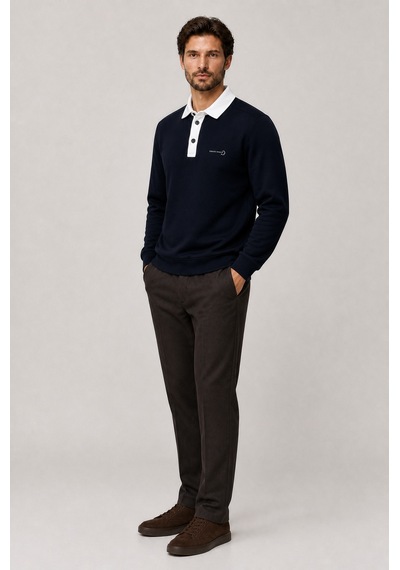 Redline Snap Erkek Regular Fit Düğmeli Kışlık Sweatshirt Siyah