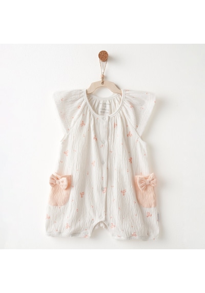 Andywawa Little Swan Love Kız Bebek Tulum Ac26536 Ekru