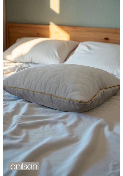 Biyeli Kapitone Deluxe Pamuklu Fermuarlı Yastık Koruyucu Kılıf 50x70 Cm Beyaz