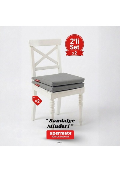 Xpermate 2'li Sandalye Minderi Su İtici Kumaş 40 x 40 CM Antrasit