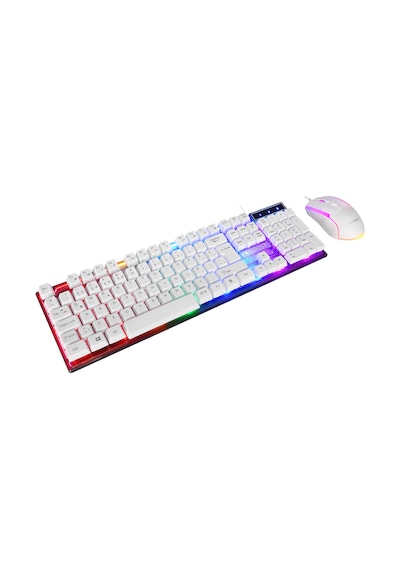 Everest Km-198 Luminax Beyaz Gökkuşağı Aydınlatmalı Q Gaming Oyuncu Klavye + Mouse Set Optik