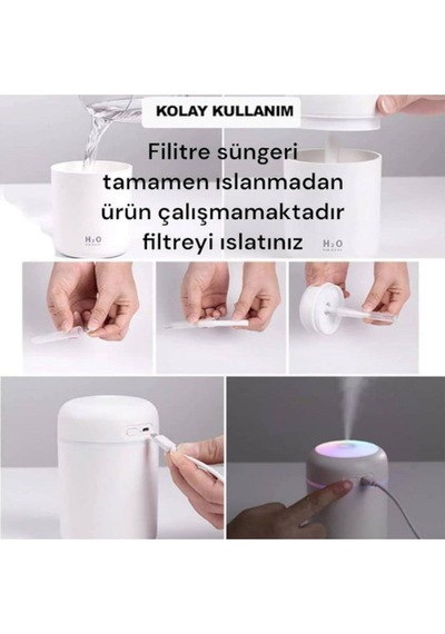 300 Ml Ulrasonik Ledli Hava Nemlendirici Buhar Makinesi Ve Aroma Difüzörü