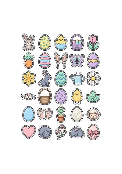 30 Adet Pastel Sevimli Bahar Sticker Seti - Laptop Defter Telefon Ajanda İçin Çok Renkli