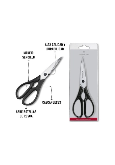 Victorinox Evrensel Mutfak Makası Paslanmaz Siyah 20 Cm, 7.6363.3