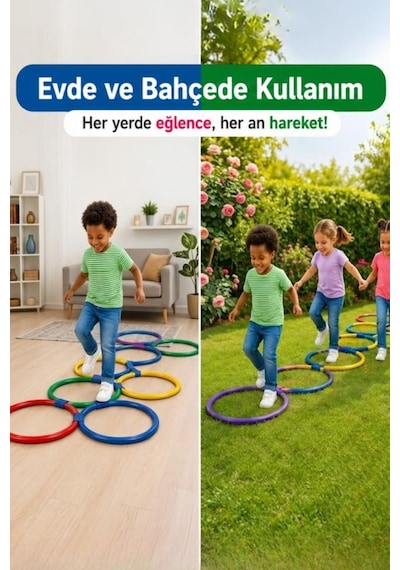 Sek Sek Halka Oyunu 10 Renkli Halka Birleştirmeli Parkur Oyuncağı Denge Ve Koordinasyon Eğitici Oyuncak