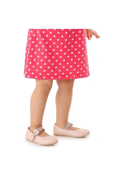 Kiko Kids Cırtlı Kız Çocuk Taşlı Babet Ayakkabı 252 Cilt Pudra 001