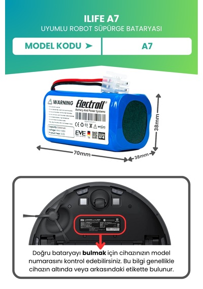 Ilıfe A7 Uyumlu Batarya Ultra Yüksek Kapasite 3200mah Pil