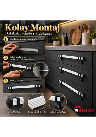 Haskan Kemer Kulp Siyah/beyaz 160 Mm Siyah - Beyaz