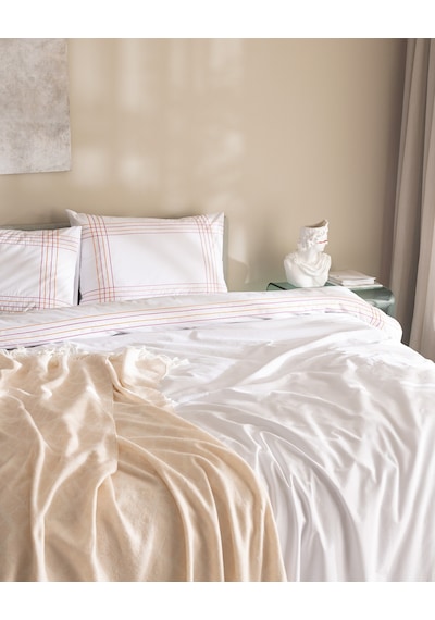 Madame Coco Holly King Size %100 Pamuk Nevresim Takımı - Beyaz/turuncu 8684427205211 Çok Renkli