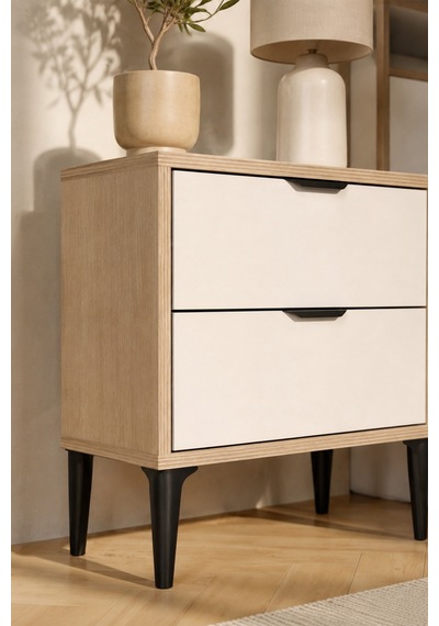 Home Liva 2 Çekmeceli Komodin 45x40x52 Cm Krem - 912181740 Krem Home Liva 2 Çekmeceli Komodin 45x40x52 Cm Krem - 912181740 Krem