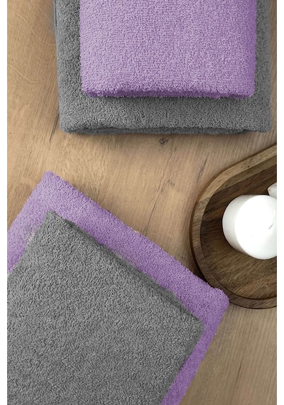 4 Lü Banyo Havlusu Takımı Soft Büyük Havlulu Pamuklu Havlu Seti 90x150 Cm Gri 001
