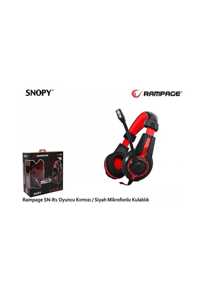 RAMPAGE SN-R1 Stereo 3.5mm Jack Siyah/Kırmız   Gaming Mikrofonlu