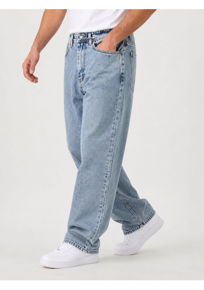Classics Men Black Wood Denim Erkek Baggy Jean Pantolon 7748 Buz Mavi